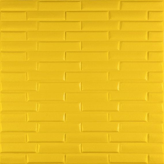 3D панель самоклеюча кладка жовта 700х770х7мм (037) SW-00000302