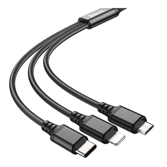 USB Hoco X76 3-in-1 IP+Type-C+Micro 2A | Зображення 3