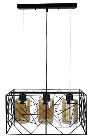 Люстра потолочная подвесная в стиле LOFT (лофт) 12120/3 Черный 30-100х24х48 см.