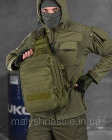 Сумка-слинг тактическая с одной лямкой SILVER KNIGHT 8л   oliva ВТ6393