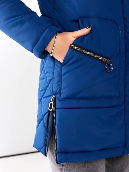 Жіноча зимова куртка з капюшоном, арт. 509, синій електрик | Зображення 1