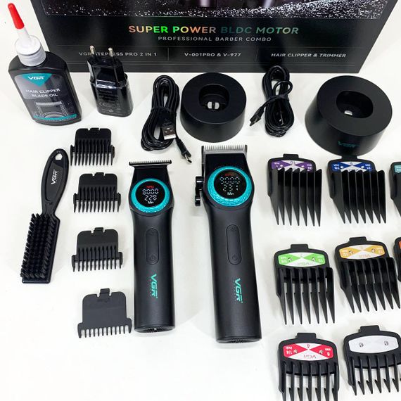 Домашняя машинка аккумуляторная для стрижки волос VGR 2 в 1 V-001 V-977 BLACK, Электромашинка для волос DU-29 | Зображення 9