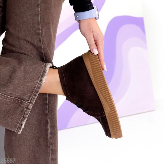 Замшевые ботинки дезерты в стиле casual на утолщенной подошве цвет Шоколад | Зображення 7