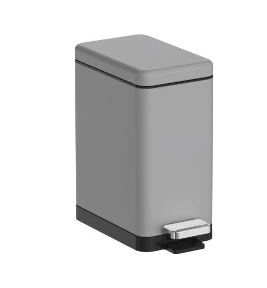 Відро для сміття Koer TC-010206-07 з плавним закриттям, прямокутне, 6 л, сірий (KR5596) | Зображення 3