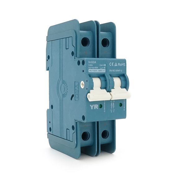 Автоматический выключатель DC YRO YRL7-63DC 2P 63A DC600V 6kA,DIN,80x36x44.8mm