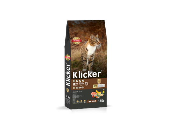 Сухий корм Klicker Холістик беззерновий для дорослих котів з ЛОСОСЕМ 12 кг.