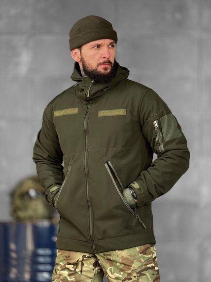 Демісезонна тактична куртка софтшел lion олива ВТ5051