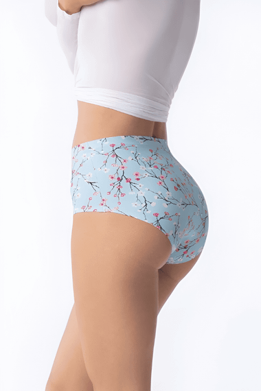 Трусики-сліпи безшовні Julimex Julimex Simple Classic SAKURA Небесний з принтом L | Зображення 1
