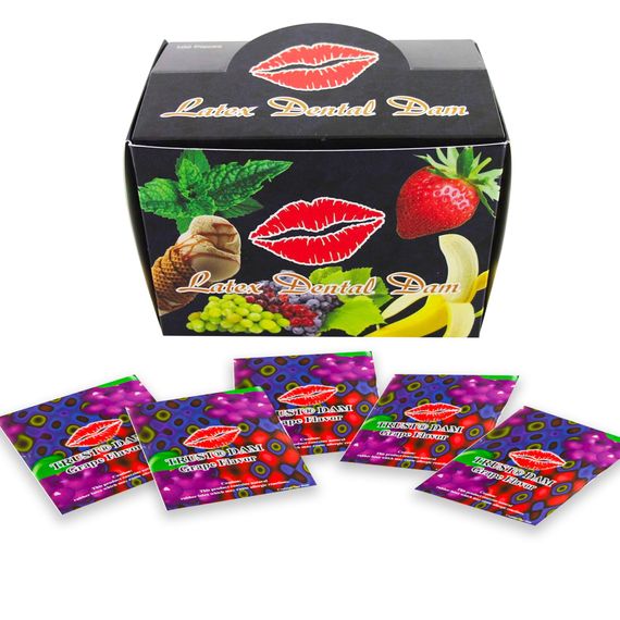 Набір латексних серветок Latex Dental Dams Grape 100 шт | Зображення 1