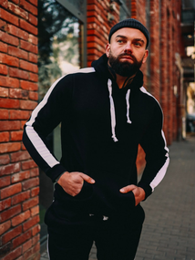 Костюм Лампас Зима черно-белый M