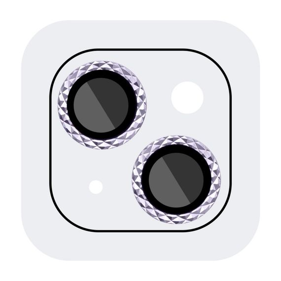 Захисне скло Metal Shine на камеру (в упак.) для Apple iPhone 15 (6.1") / 15 Plus (6.7") Блакитний / Light Blue