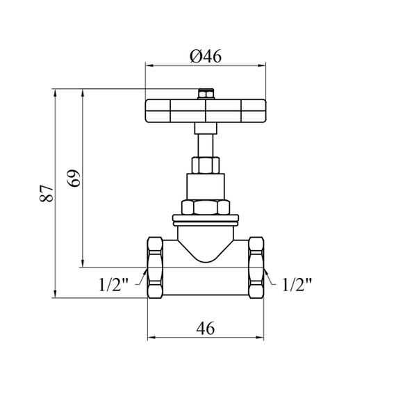 Вентиль запорный LexLine 1/2" ВВ PN16 латунный УК1111-ПА | Зображення 1