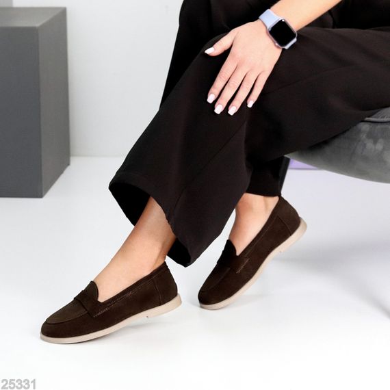 Класичні замшеві лофери гіркий колір Шоколад виробництво Україна | Зображення 8