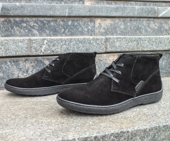 Теплі черевики чорний замш 44 розмір