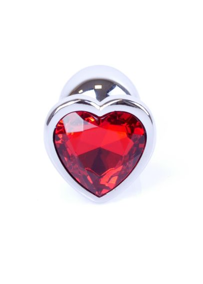 Анальна пробка - Jewellery Silver Heart Plug - Red | Зображення 1