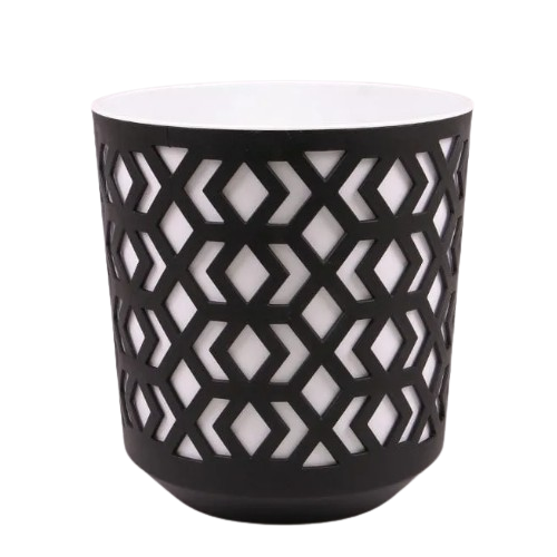 Вазон Ацтек 25см чорний/білий Ламела