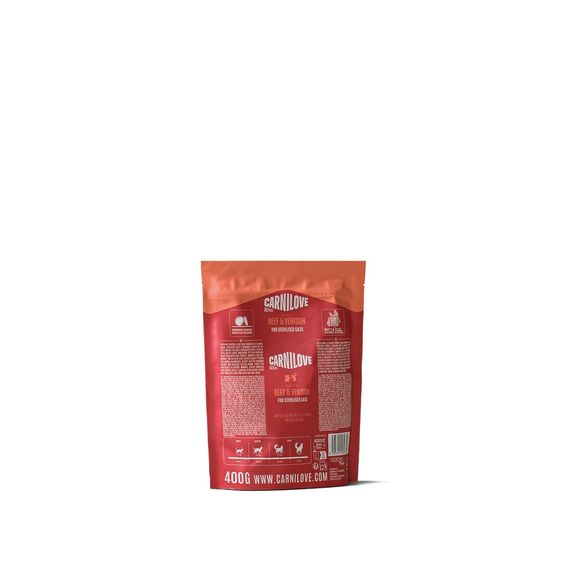 Корм сухий Carnilove Active Beef & Venison Sterilised для стерилізованих котів яловичина та оленина 400 г | Зображення 1