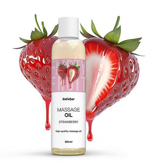 Розпродаж!!! Масажна олія Satisfyer Massage Oil Strawberry 250 мл (термін 30.04.2027) | Зображення 1