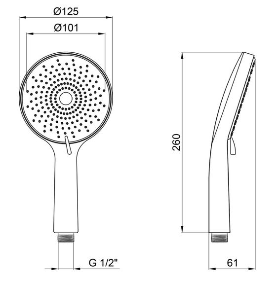 Лійка для ручного душу Lidz Niagara 32 120 мм, Graphite округла LDNIA32GRP48536 | Зображення 2
