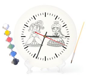 Детский набор для творчества часы раскраска Принцессы 30 см (Г0173)