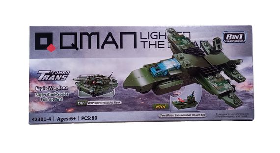 Конструктор 42301 Qman "Військовий транспорт", від 73дет до 90дет., Ціна за 1 конструктор, в коробці (6903317464586) Винищувач, корабель 2в1 Вид 4