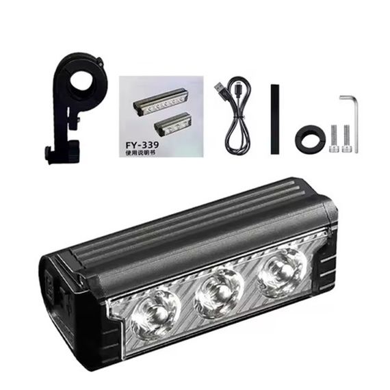 Велофара мощная FY-339B-3LED(white+yellow), Велосипедный фонарь с фиксацией на руль, для велосипедистов | Зображення 3