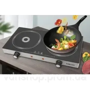 Плита Sokany SK-224 инфракрасная , на 2 конфорки, 2400 Вт (SK-224) | Зображення 5