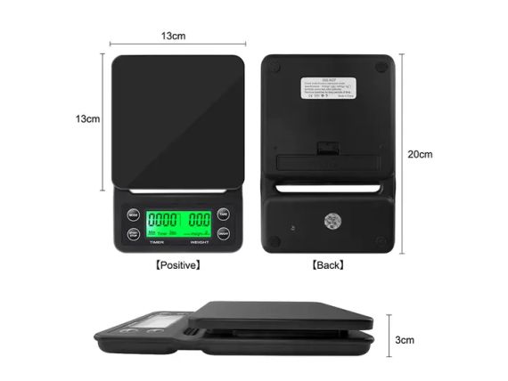 Весы с таймером для кофе Yieriy электронные для бариста с резиновым ковриком / весы настольные для кофейни,дома,ресторанов | Зображення 6