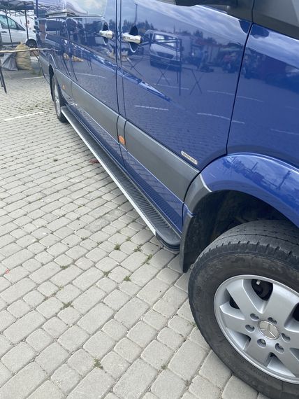 Бокові пороги Maya (2 шт., алюміній) Long/ExtraLong для Volkswagen Crafter 2006-2017рр | Зображення 1