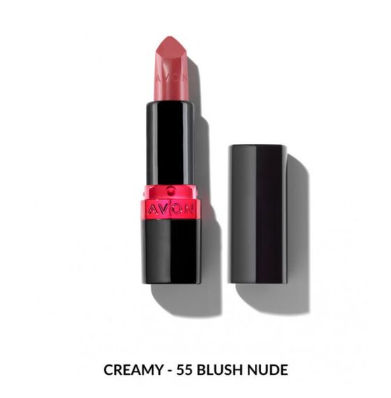Увлажняющая кремовая губная помада Avon "Ультра" 55 Пудровая мечта  (55 Blush Nude) 3,6г