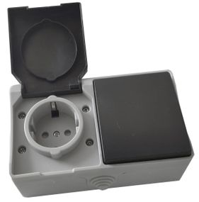 Розетка зовнішня установка 1-а з/к + вимикач зовнішня установка 1-кл. IP54 SURFACE Ny95000221