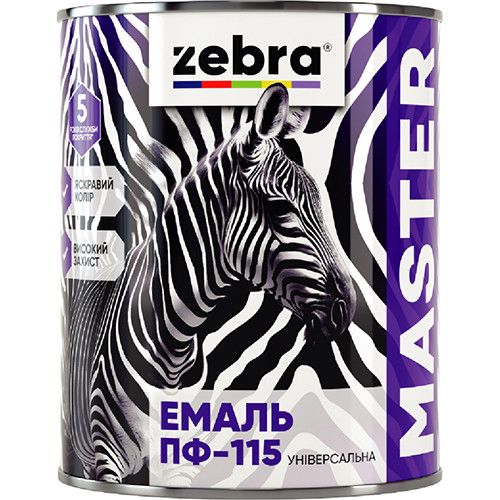 Емаль алкідна пф-115 універсальна 2,6 кг zebra master 1223 м23 бірюзовий