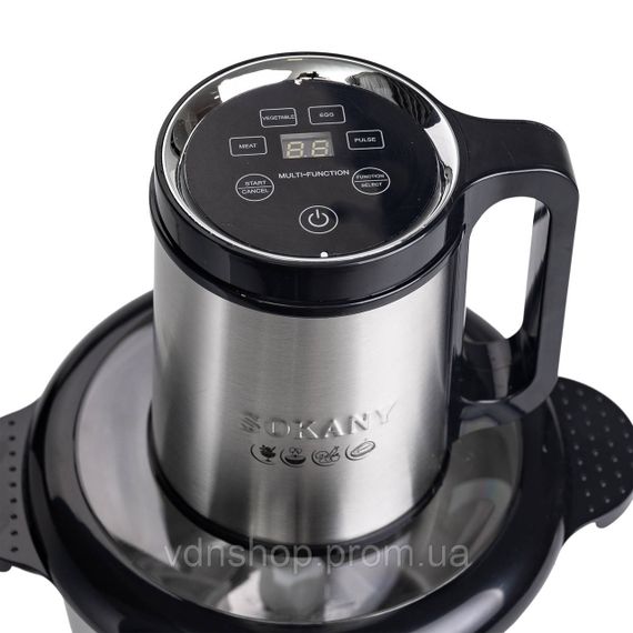 Чопер подрібнювач 800 Вт 4 леза з чашею на 2,5 літри м'ясорубка Sokany SK-06026 | Зображення 5