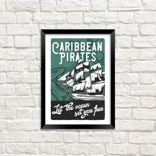 Постер в рамці Caribbean pirates 15x21 см, A5 (MT5_ART008_BL)
