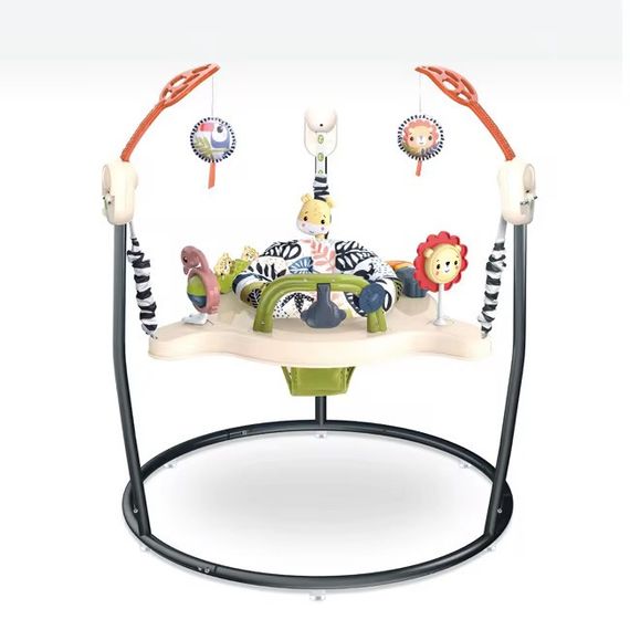 Детский игровой центр Fisher-Price Jumperoo с подсветкой и звуком / Развивающий игровой джемпер Бежевый | Зображення 3