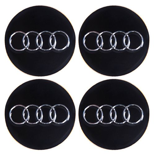 Наклейки на ковпаки "AUDI" чорні, діам. 90 мм (4 шт.)