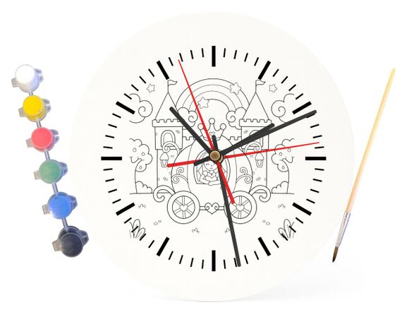 Дитячий набір для творчості годинник розмальовка Замок Принцеси 30 см (Г0168) | Зображення 3