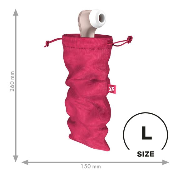 Мешочек для секс-игрушек Satisfyer Treasure Bag L, розовый, на шнурке