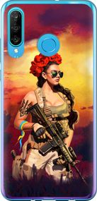 Чехол на Huawei P30 Lite Украинка с оружием "5316u-1651-17620"