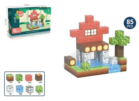 Конструктор My World Магнітні блоки 2.0 см , 85 елементів