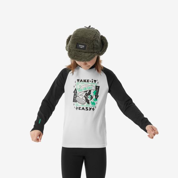 Термофутболка дитяча BL 500 для лижного спорту чорна/біла з принтом - 6 р 115-124 см | Зображення 8