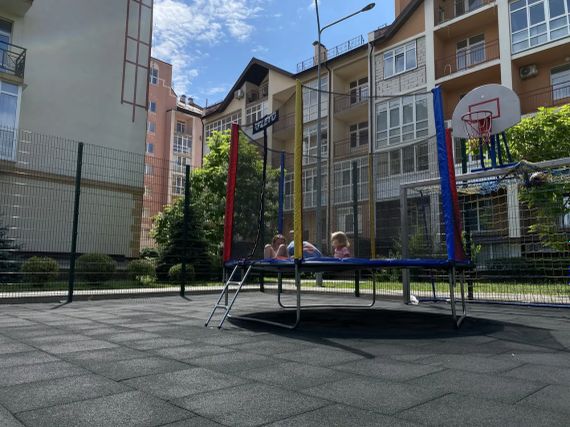 Батут дитячий Atleto 312 см із захисною сіткою для дому та дачі різнобарвний 21000133 | Зображення 4