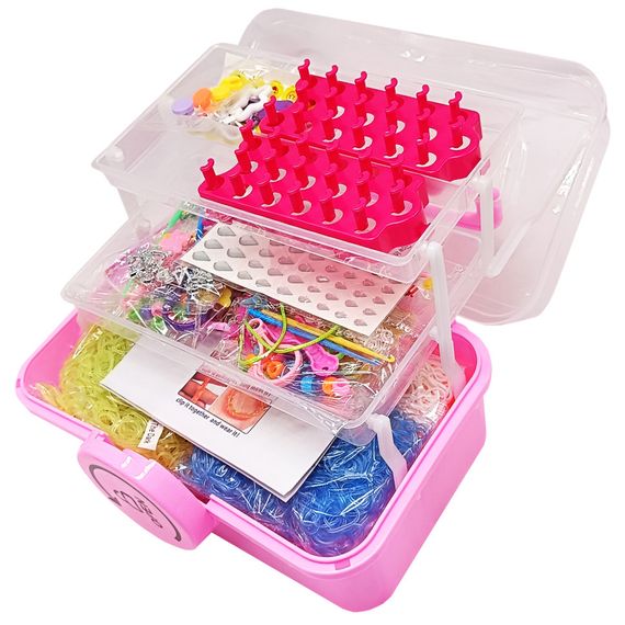 Детский набор для плетения браслетов "Loom" 16202(Pink) в чемодане