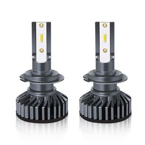 Светодиодные автомобильные лампы H7 6500K, 160W, 12V, комплект 2 шт, яркие LED лампы для фар с охлаждением