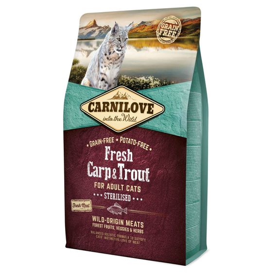 Корм Carnilove Cat Fresh Carp & Trout Sterilised сухий з коропом та фореллю для стерилізованих котів 2 кг