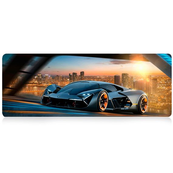 Коврик 300x700 тканевый Lamborghini с боковой прошивкой,толщина 2мм,Black,Пакет