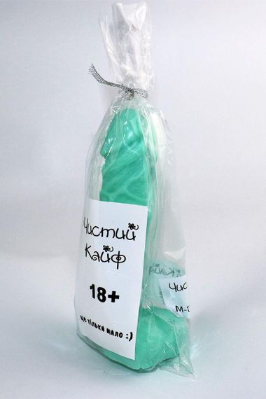Крафтове мило-член із присоскою Чистий Кайф Turquoise size L, натуральне Sex Aura | Зображення 2
