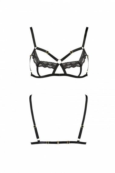 Бюстгальтер-стрепи з мереживом Passion Exclusive SOLON BRA L/XL, black Sex Aura