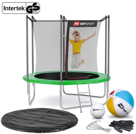Батут Hop-Sport 8ft (244см) зелений з внутрішньою сіткою | Зображення 1