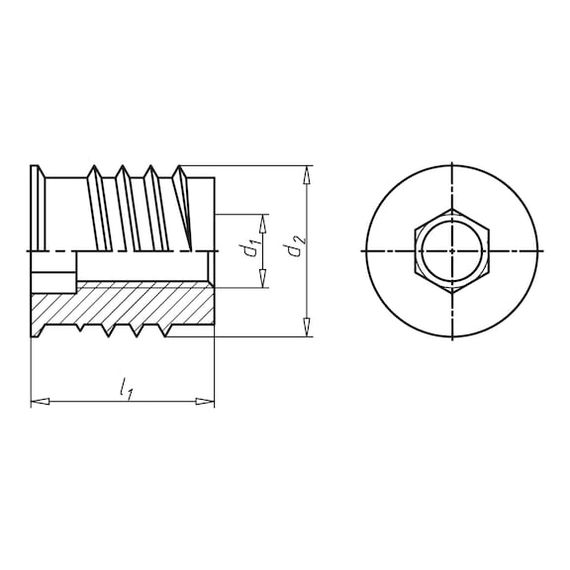 Гайка меблева врізна Тип SKD | Зображення 1